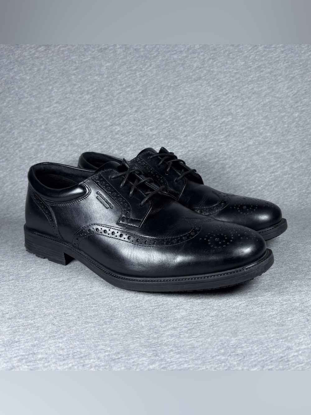 Rockport Hydro-Shield Dress Shoes Waterproof Leather Black Wingtip Mens 11W
